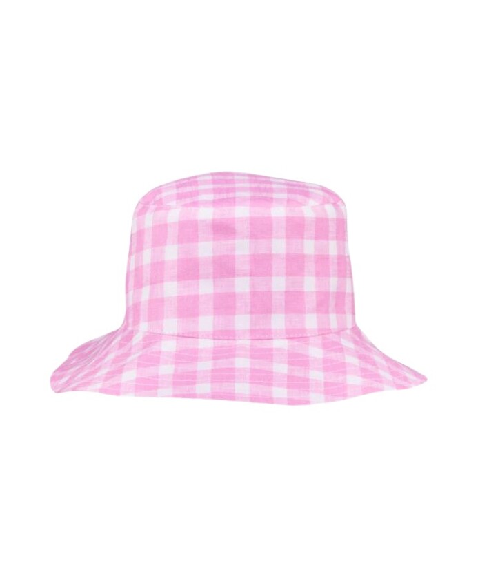 chapeau-bob-en-lin-vichy-rose