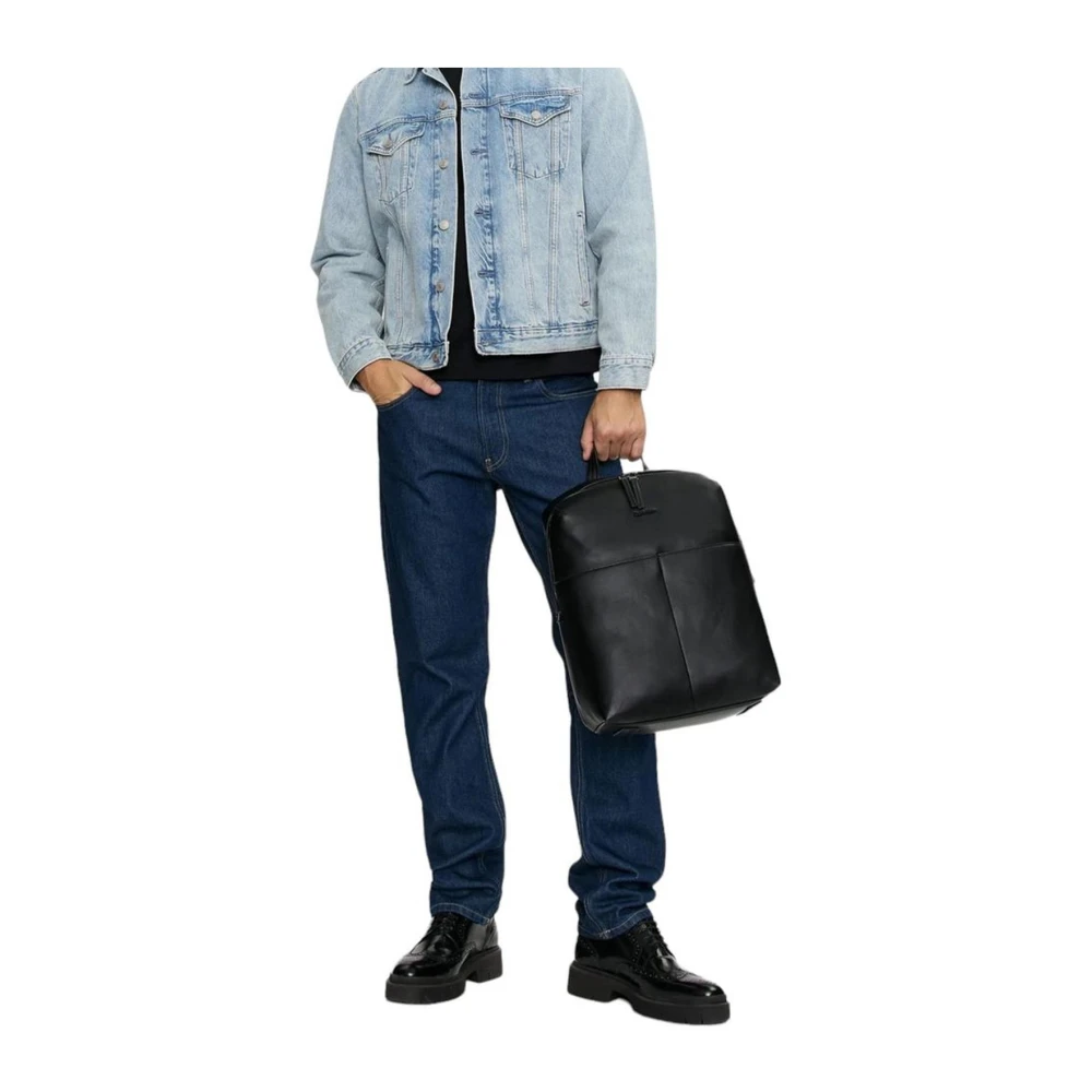 Calvin Klein Moderne Zwarte Polyurethaan Rugzak Black Heren