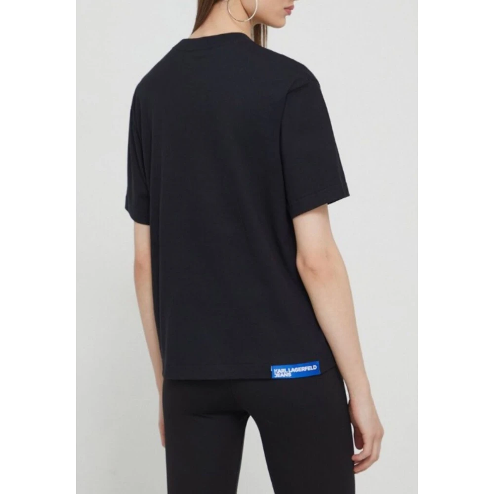 Karl Lagerfeld Dames Logo Tee Regular Fit Black Dames