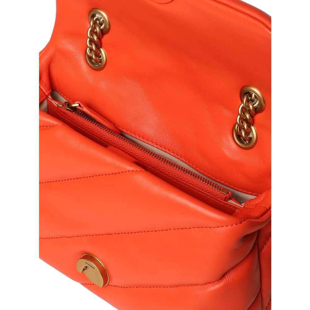 pinko Oranje Leren Schoudertas met Sluiting Red Dames