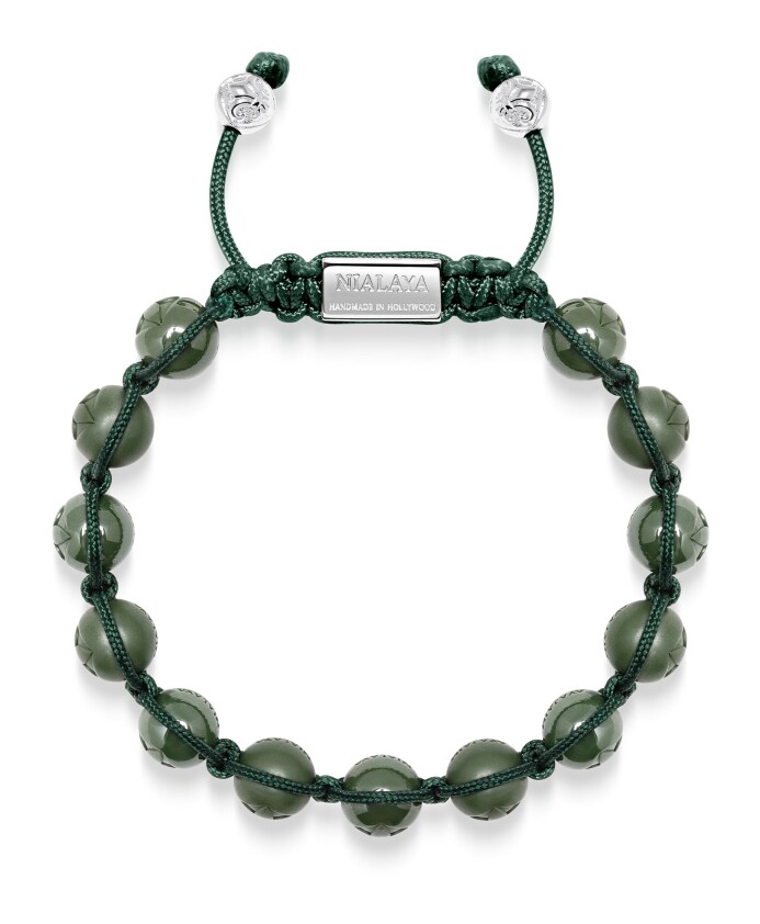 menand-39-s-beaded-bracelet-with-glossy-green-matte-green-ceramic-andamp-silver