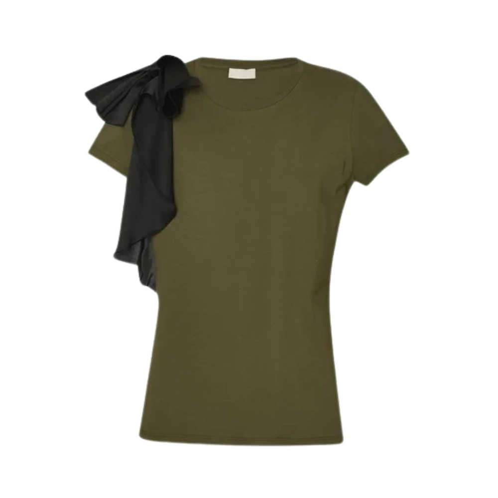 Liu Jo Women's Green Ruffle T-Shirt