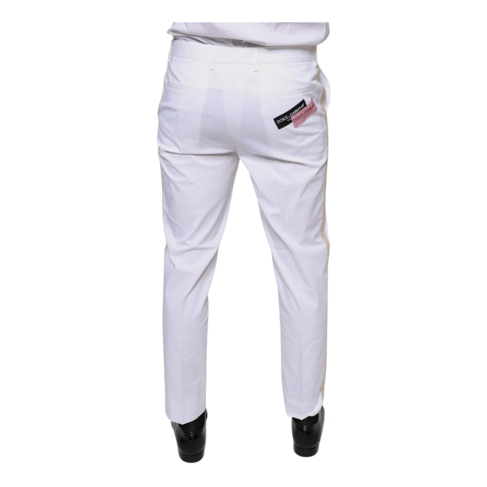 Dolce & Gabbana Witte Skinny Dress Pants met Rits White Heren