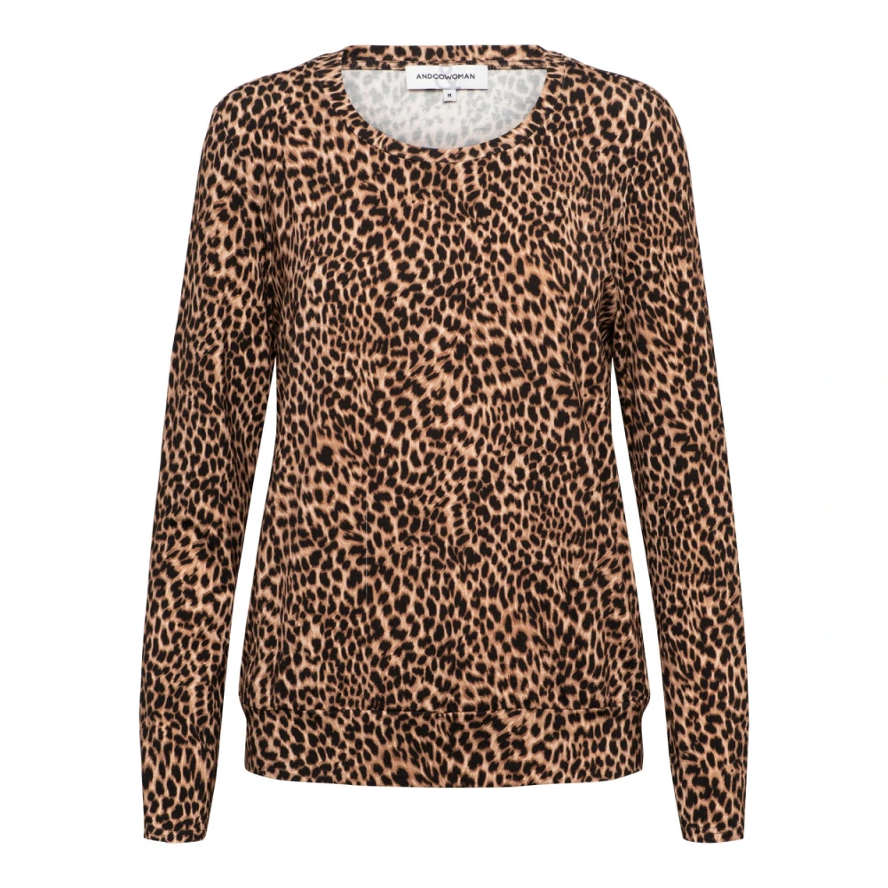 &Co Woman Moulante top à manches longues en maille côtelée Brown Dames