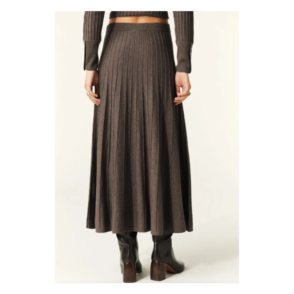 BA&SH Bruine Midi Rok Brown Dames