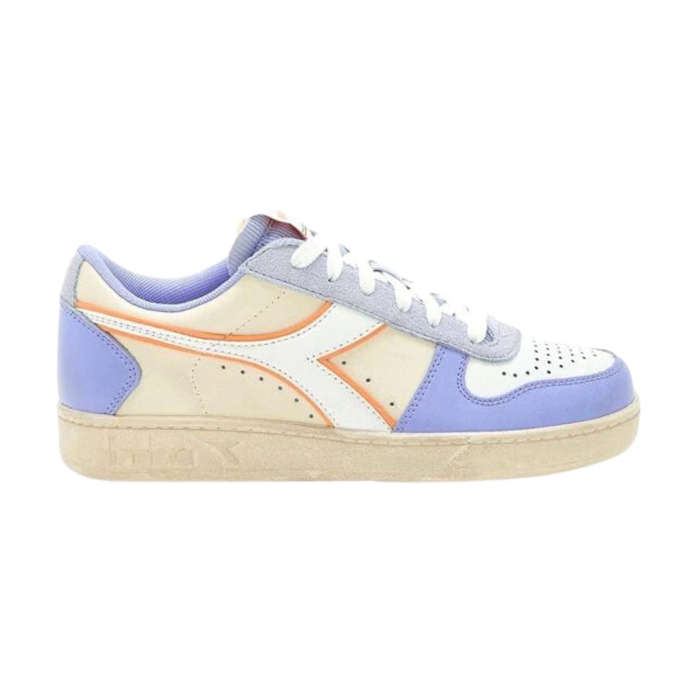 Diadora Women's Purple Leather Low Top Basketball Sneaker - Sneakers - 3 Uk - Shoes