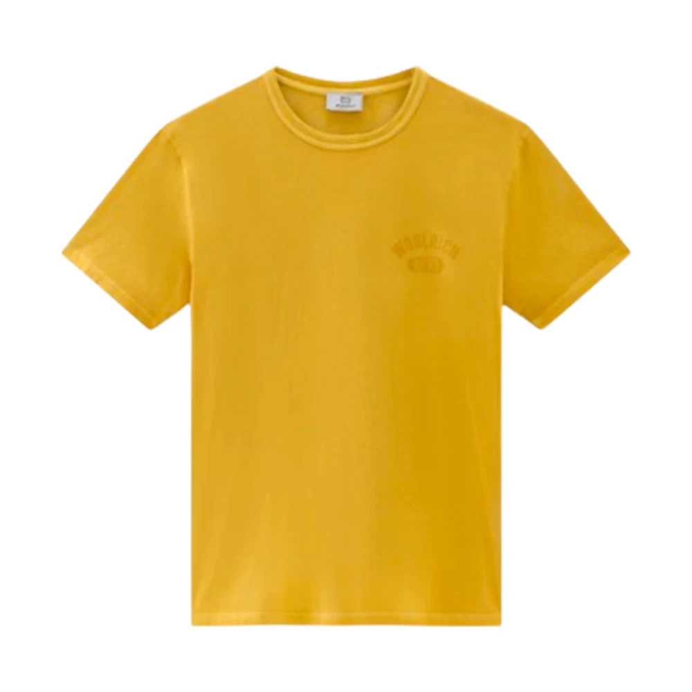 Woolrich Gedragen geverfd logo T-shirt Yellow Heren