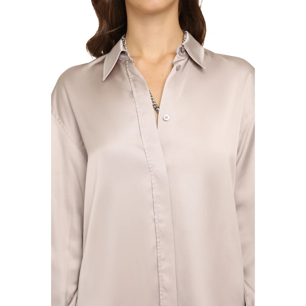 Golden Goose Oversized overhemd met verborgen sluiting Pink Dames
