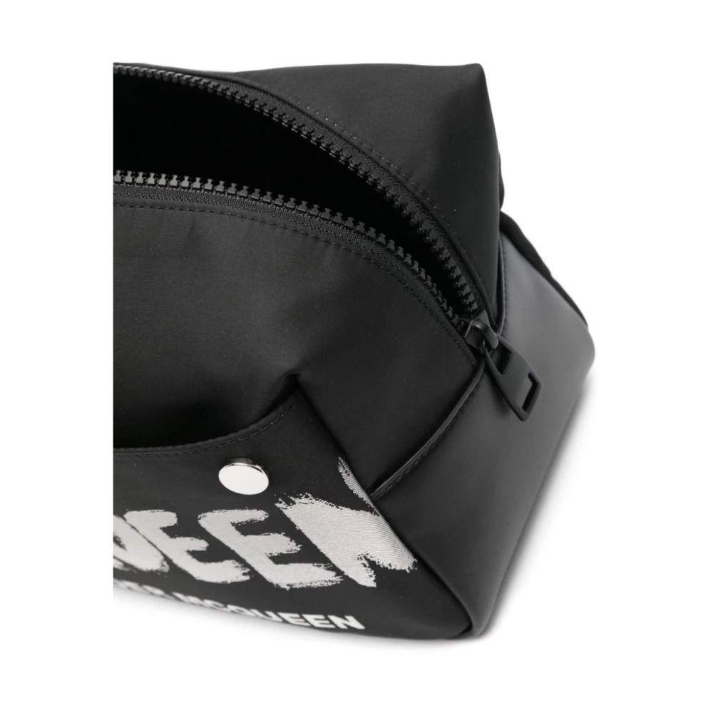 alexander mcqueen Zwarte Panelled Leren Tas Black Heren
