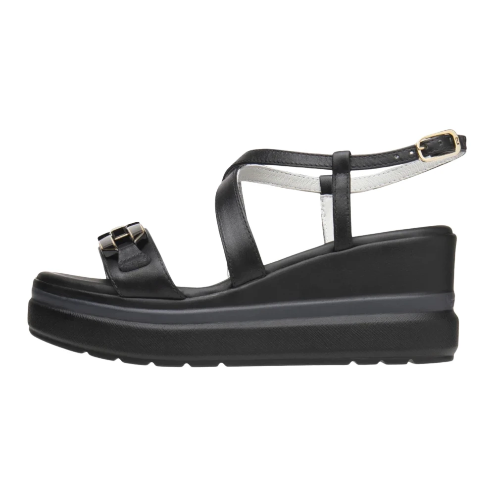Nerogiardini Black Sandalo Con Zeppa - Female - Wedges - 5 Uk - Shoes