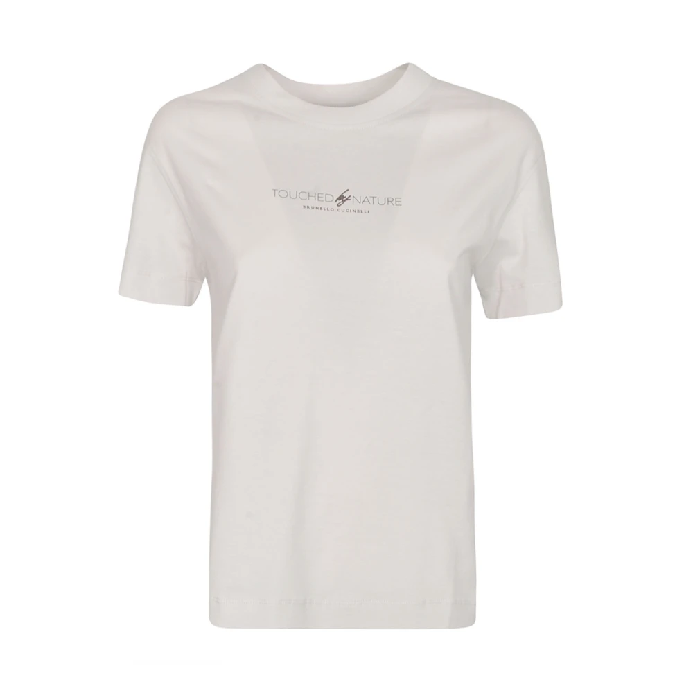 BRUNELLO CUCINELLI Wit Slogan Print T-Shirt White Dames