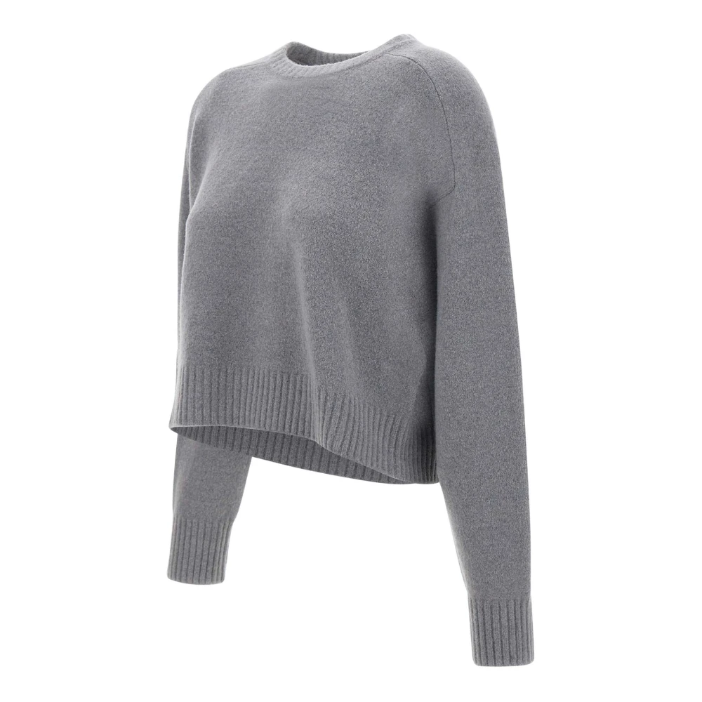 Kangra Wollen Trui Grijs Raglan Ronde Hals Gray Dames