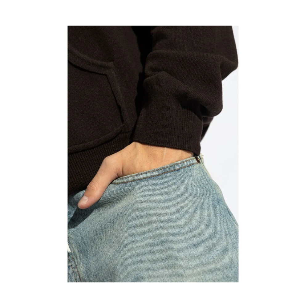 MM6 Maison Margiela Poederblauwe Denim Knieshorts met Knoopsluiting Blue Heren