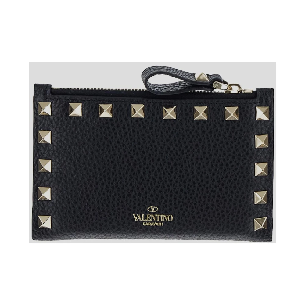 Valentino Garavani Leren Logo Portemonnee Black Dames