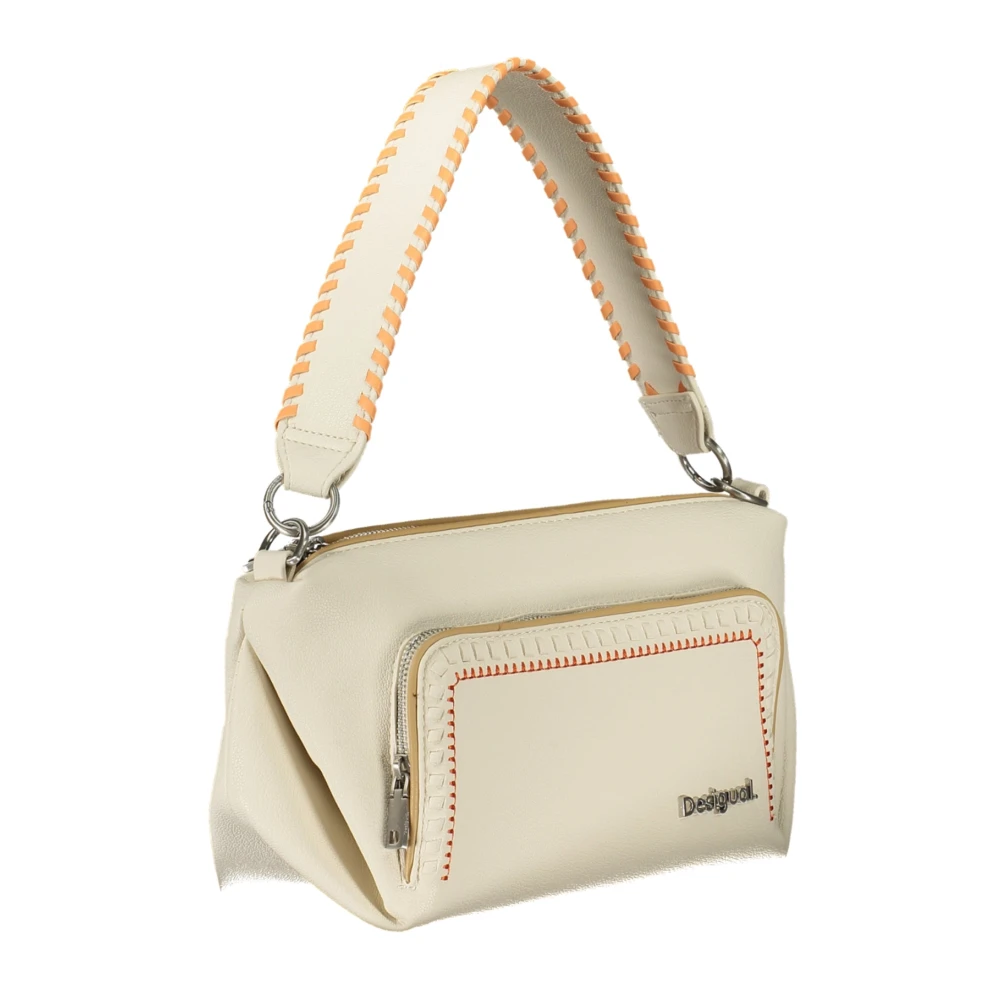 Desigual Witte Schoudertas met Afneembare Band White Dames