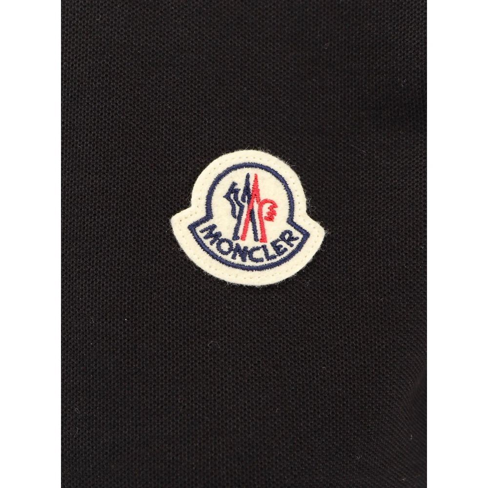 Moncler Katoenen Polo Shirt met Logopatch Black Dames
