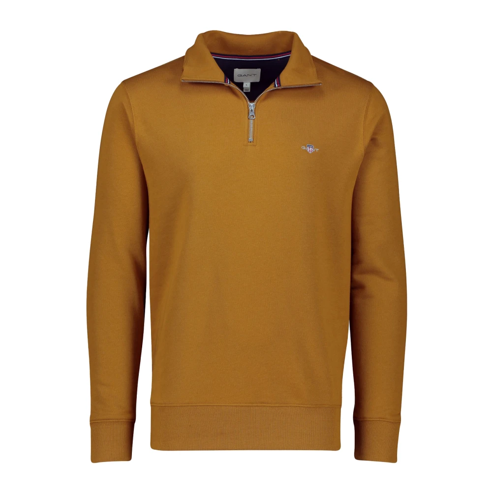 Gant Bruine half zip trui zonder capuchon Yellow Heren