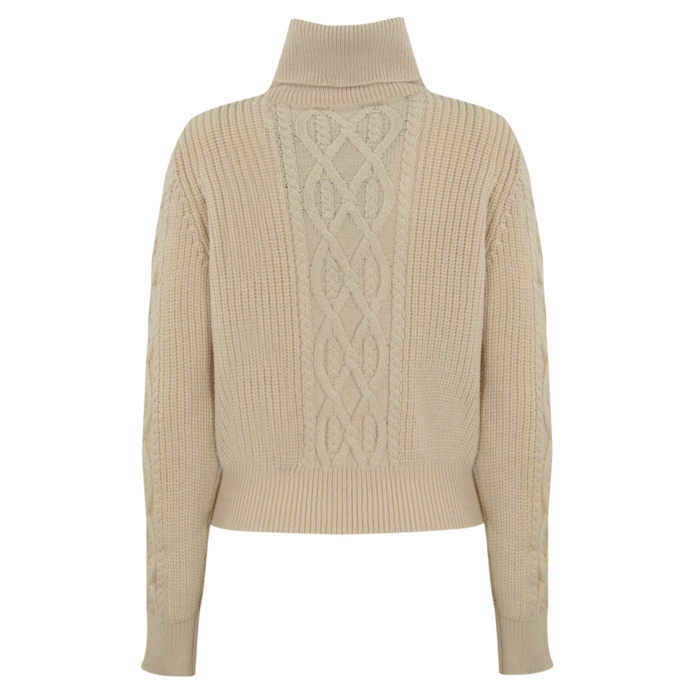 Elisabetta Franchi Gevlochten wollen coltrui Beige Dames