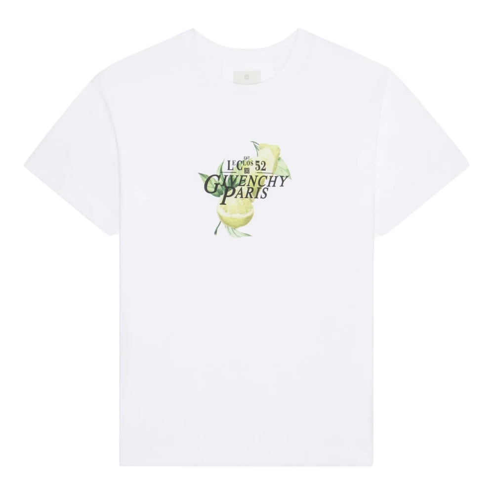 Givenchy T-shirt met citroenprint en ronde hals White Heren