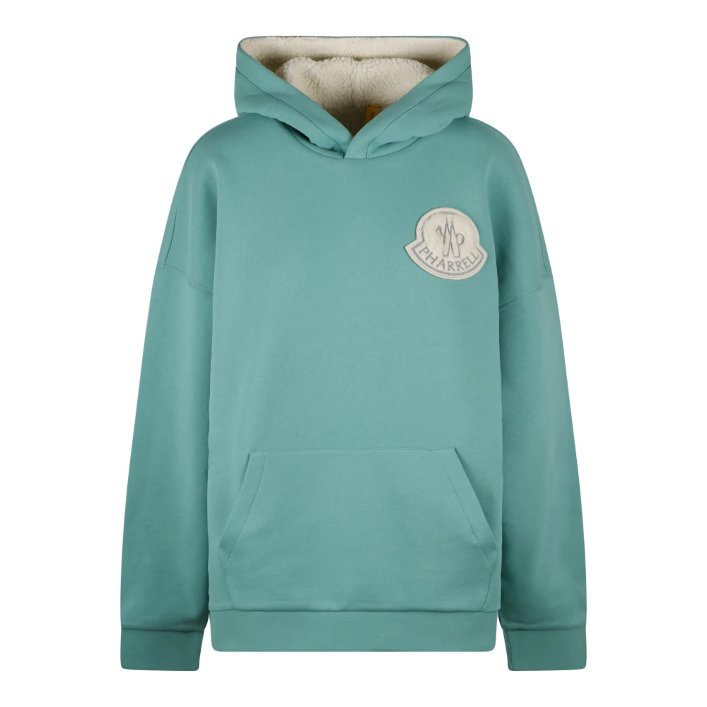 Moncler Omkeerbare hoodie met fleece logo patch Green Heren