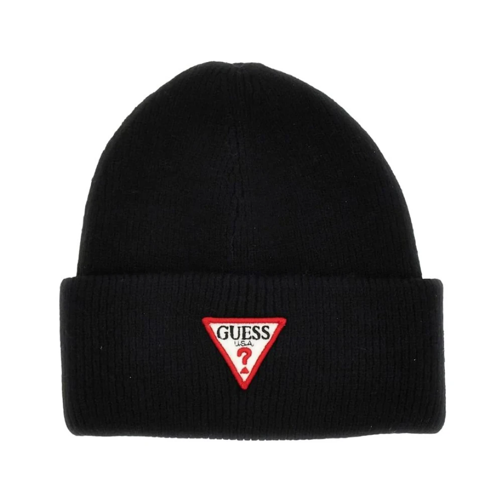 Guess Stijlvolle Beanie Hoed voor Mannen Black Dames