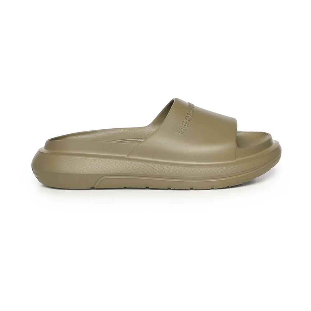 Emporio Armani Unisex Kids Green Kids Sandals, 28 Eu, Monobloc Sandals With Logo