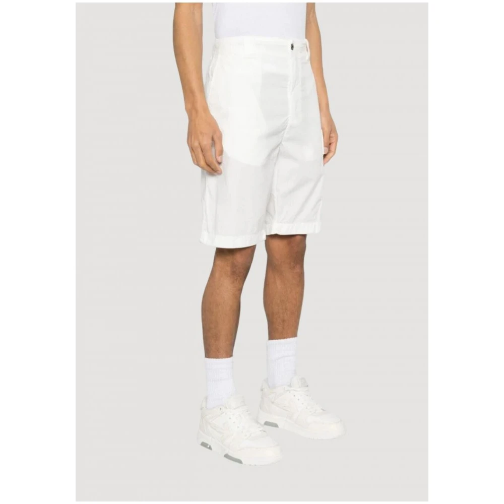 C.P. Company Witte Cargo Twill Stretch Broek White Heren