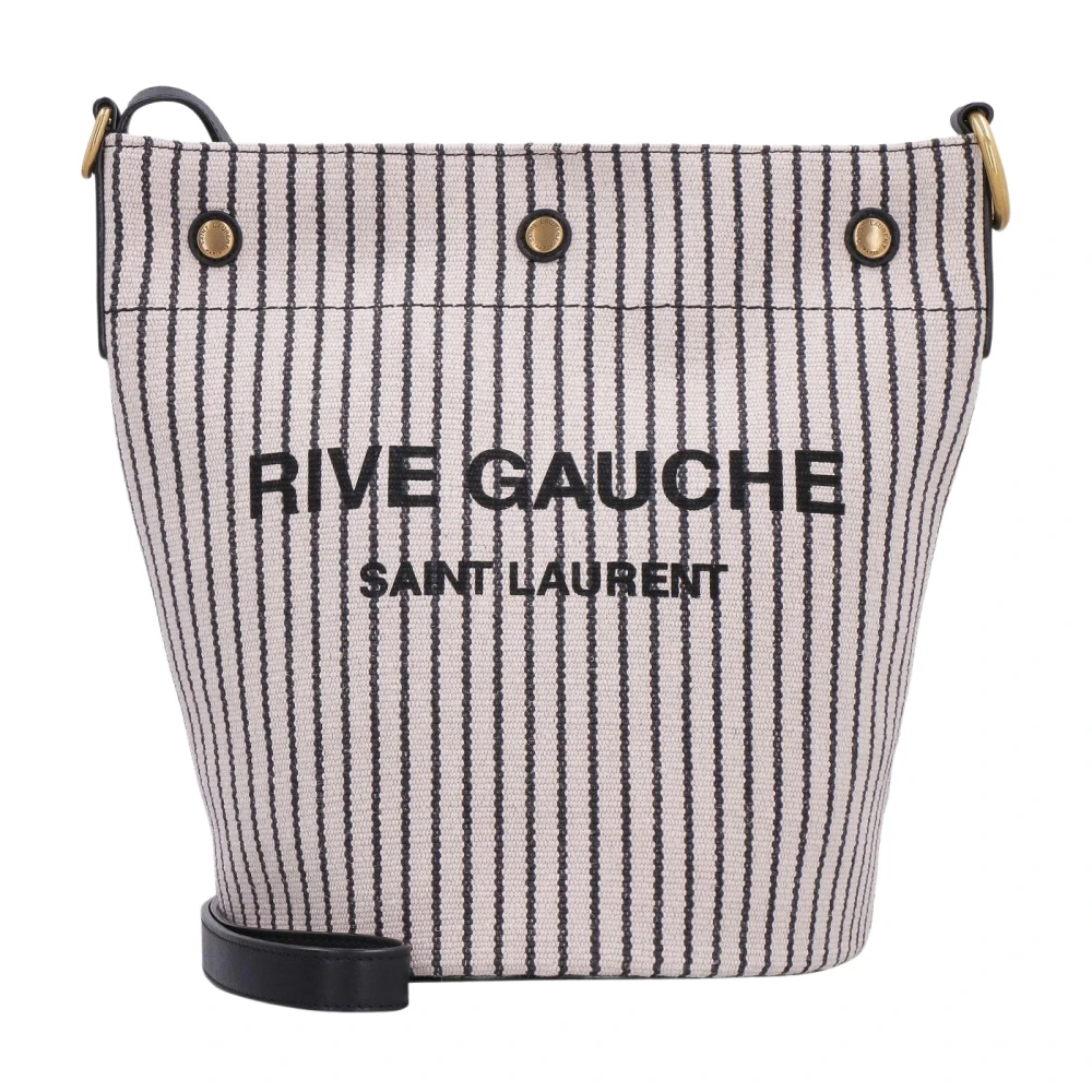 Saint Laurent Damen Multicolor Rive Gauche Gestreifte Tote Bag