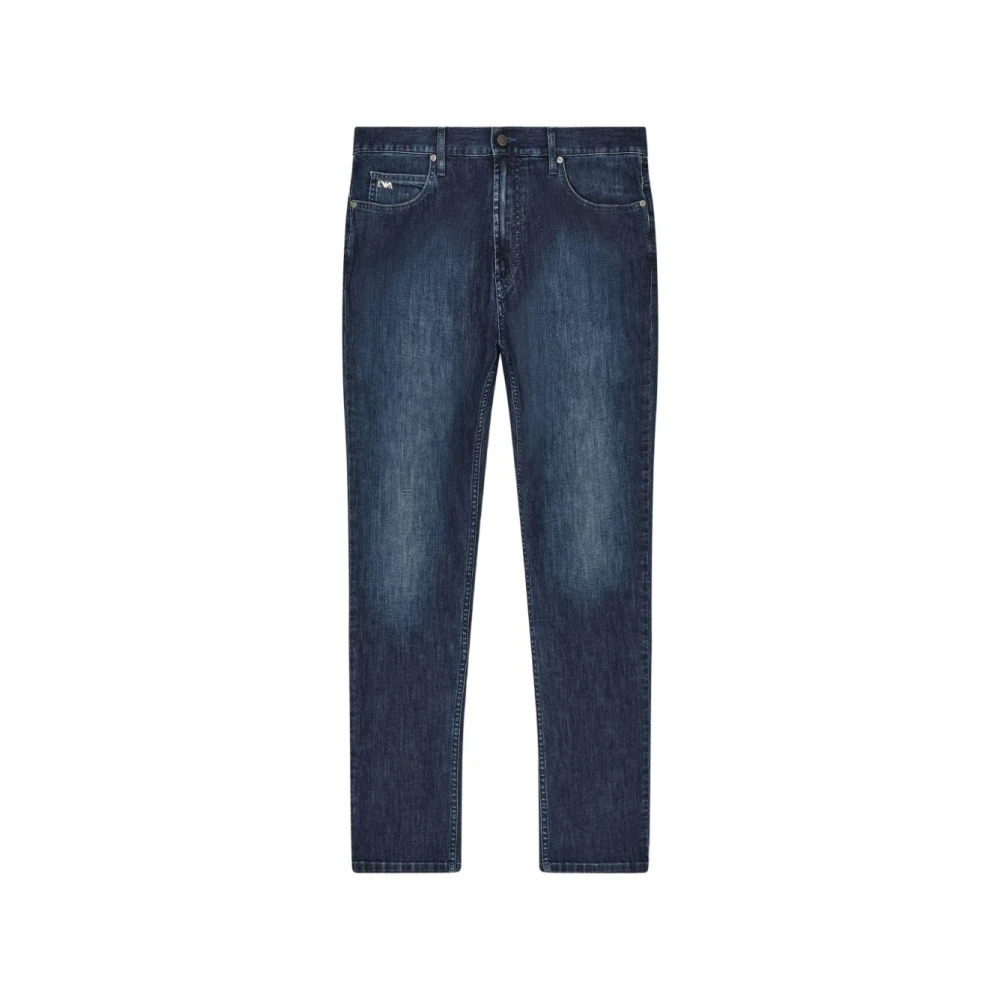 Emporio Armani Mannelijk Blauw Jeans Heren, W33, Katoen, Slim-Fit Jeans