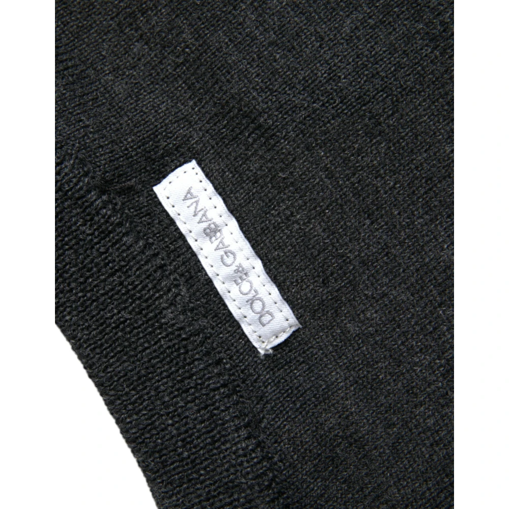Dolce & Gabbana Donkergrijze Wollen Trui Black Heren