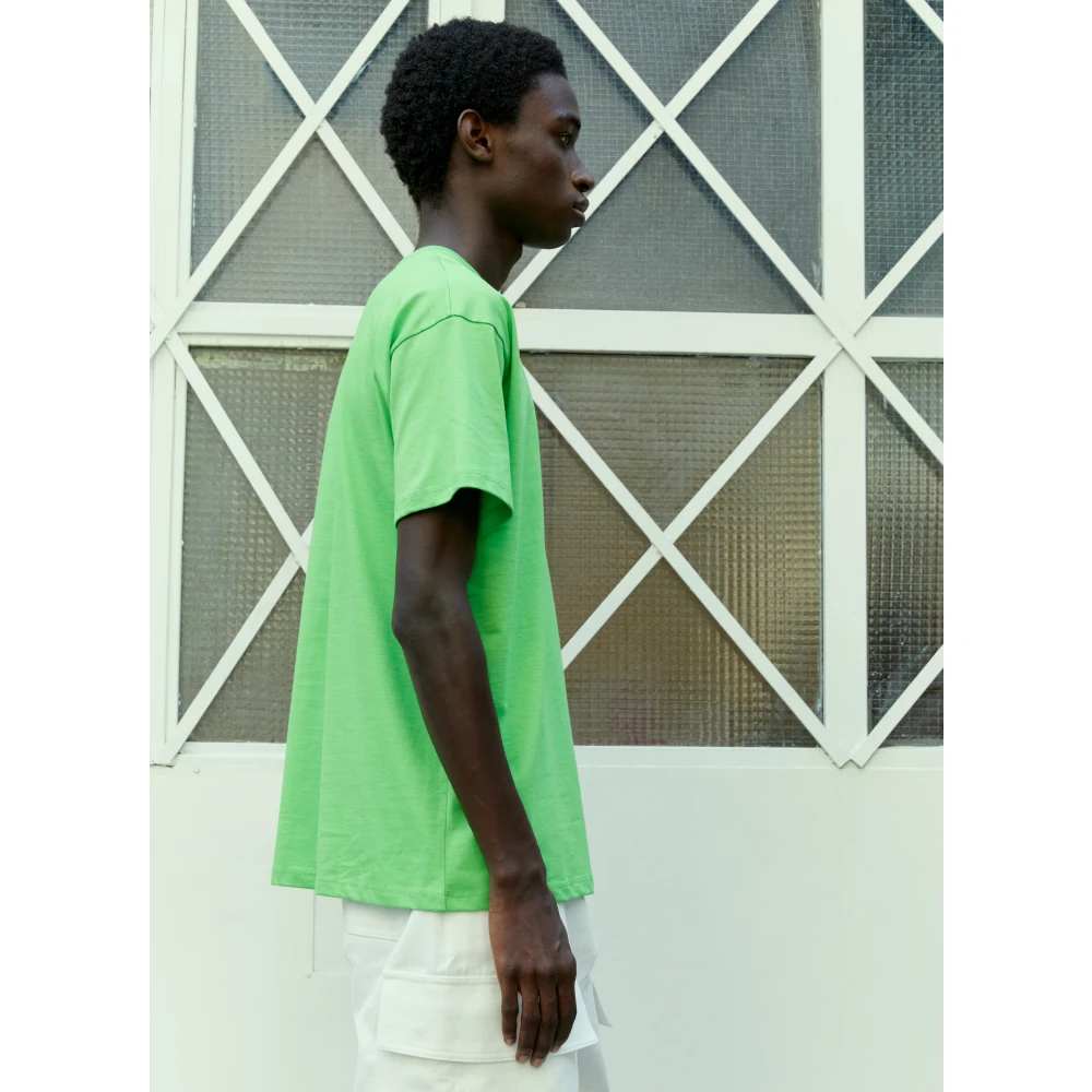 SKY High Farm Katoenen Logo Patch Crewneck T-Shirt Green Heren