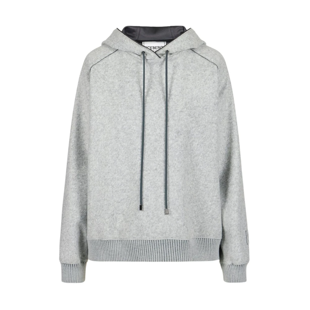 Iceberg Melange Hooded Sweatshirt Gray Dames