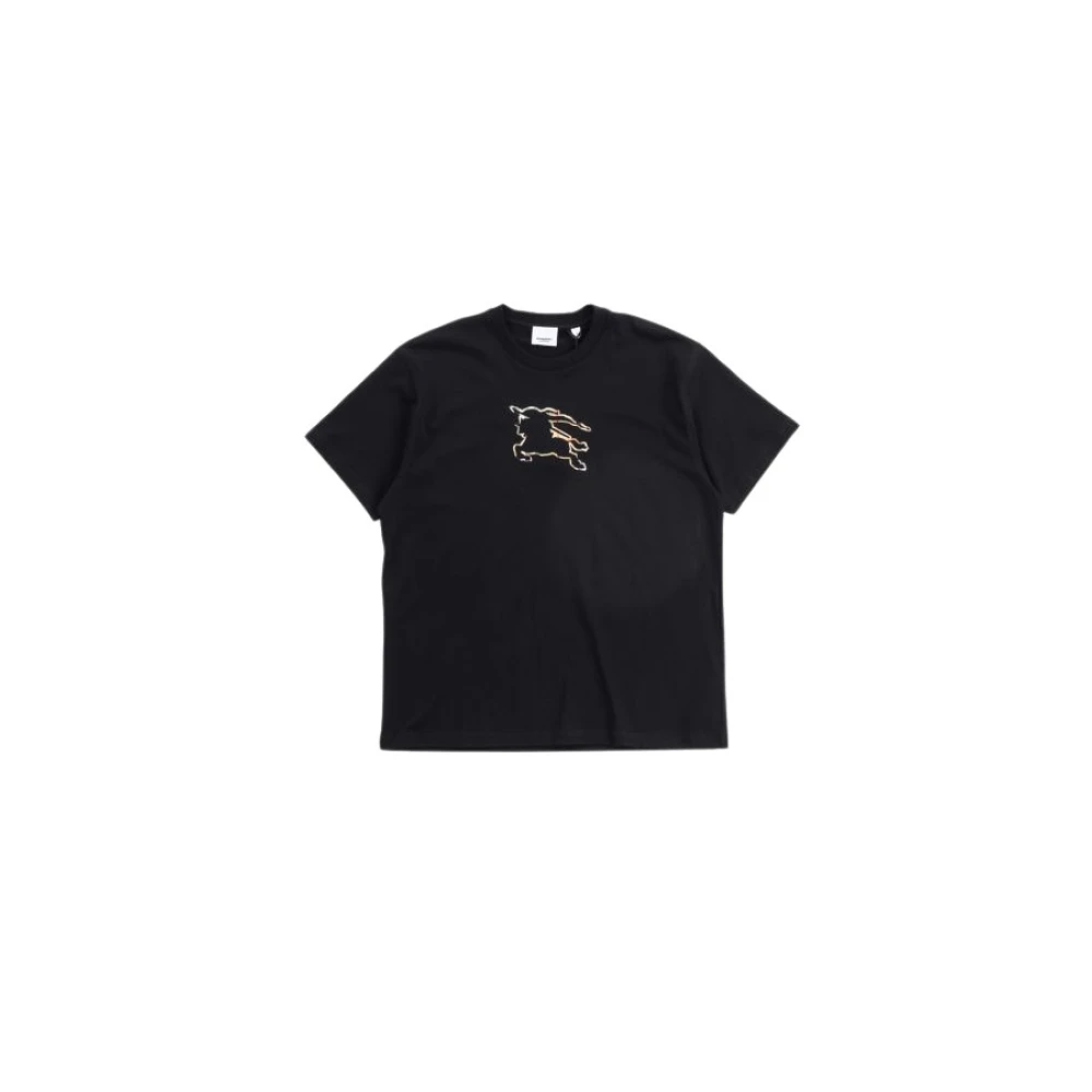 Burberry Zwart Padbury T-shirt Klassieke Crew Neck Korte Mouwen Black Heren