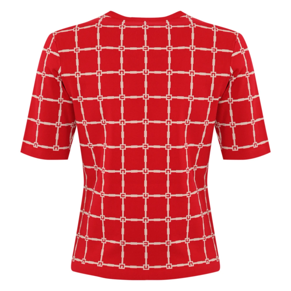 Elisabetta Franchi Geometrische Logo Trui Rood Roze Red Dames