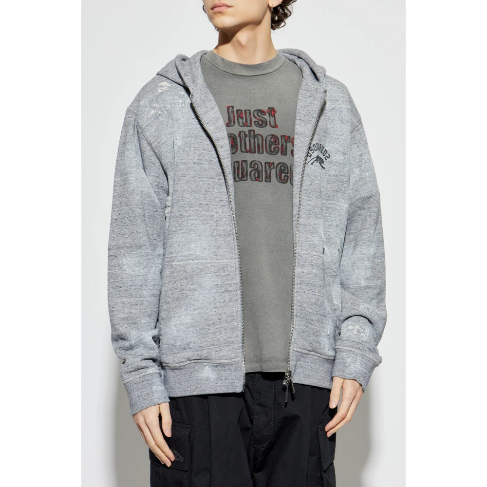 Dsquared2 Sweatshirt met logo Gray Heren