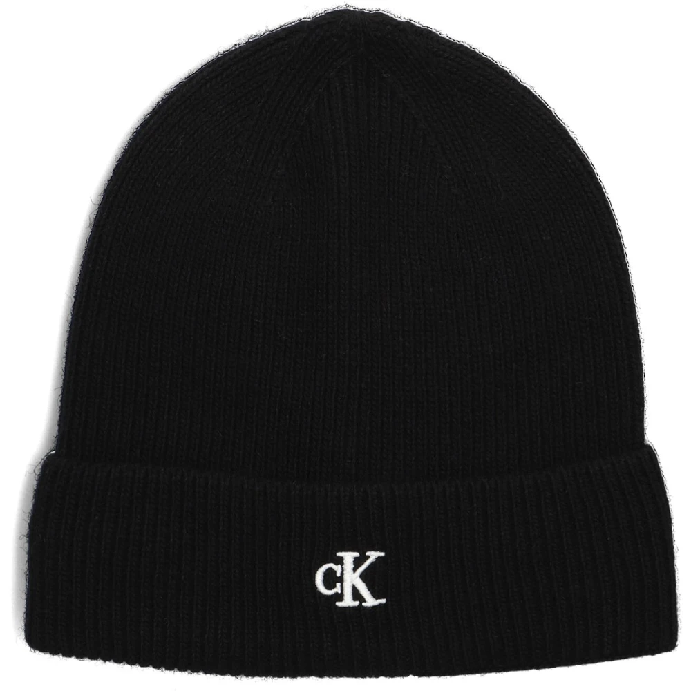 Calvin Klein Archief Logo Beanie Zwart Textiel Black Dames