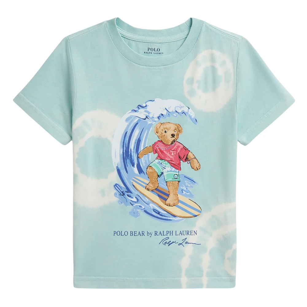 Ralph Lauren Boys Blue Polo Bear Tie-Dye Jersey T-Shirt