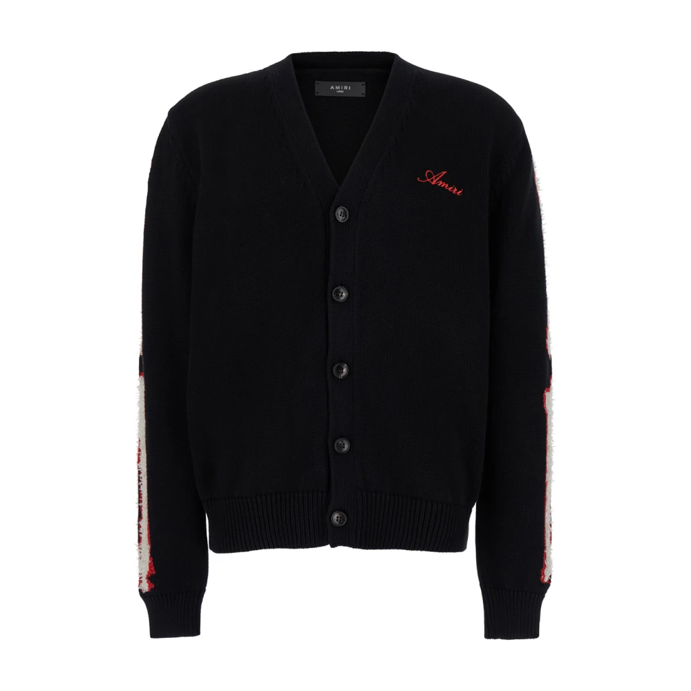 Amiri Bones Cardigan Sweater Black Heren