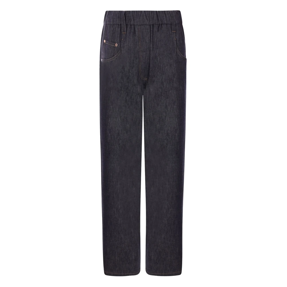 BRUNELLO CUCINELLI Katoenen Straight-Leg Jeans Made in Italy Blue Dames