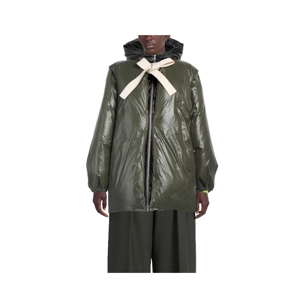 Jil Sander Groene nylonjas met donsveren Green Heren