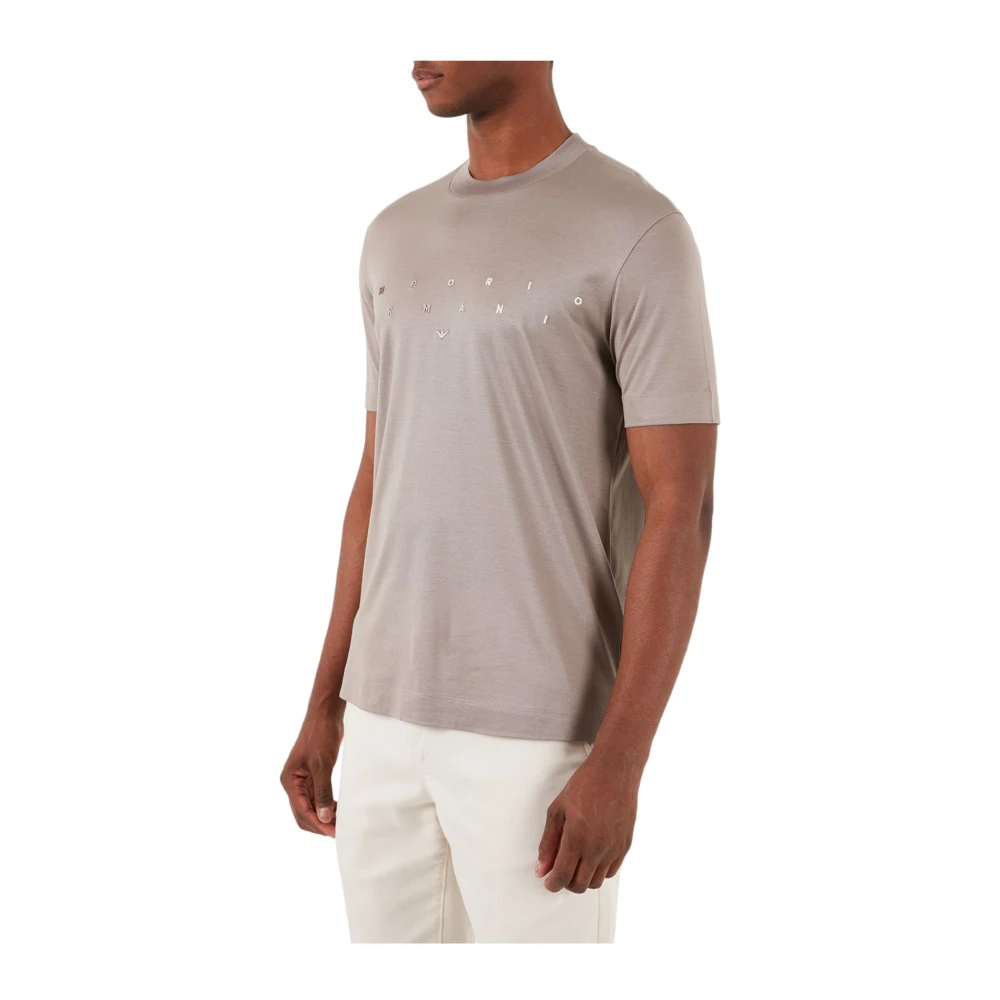 Emporio Armani Korte Mouw T-shirt Beige Heren