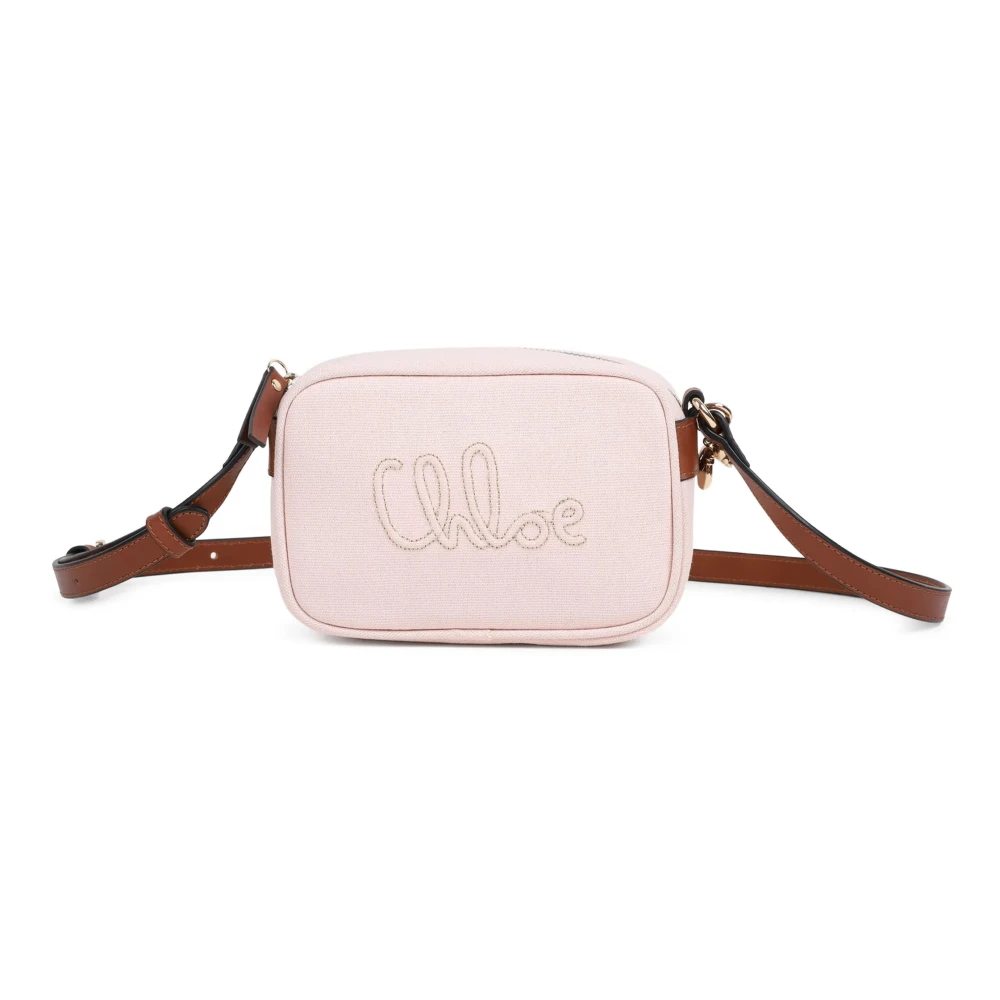 Chloé Women's Pink Logo-Embroidered Crossbody Bag - Cross Body Bags - One Size - Bags