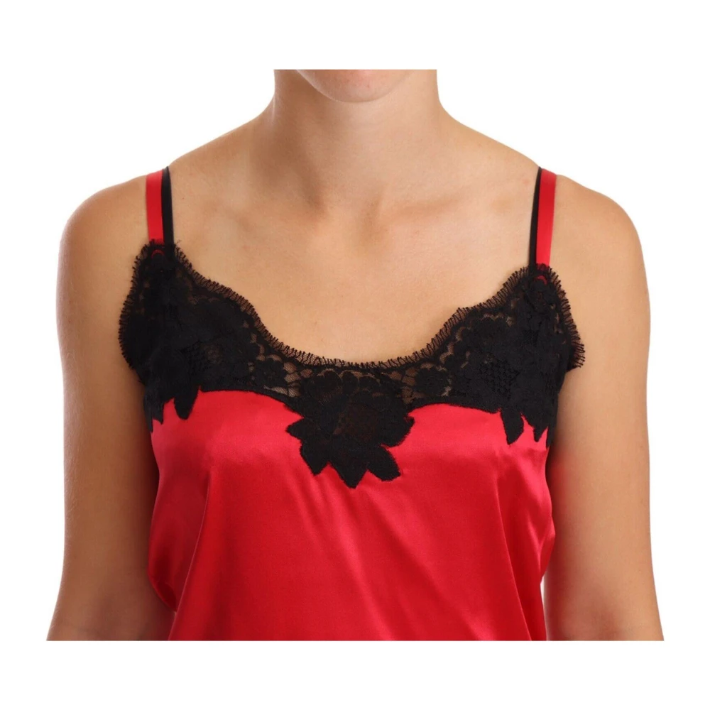 Dolce & Gabbana Rode Zijden Kant Camisole Red Dames