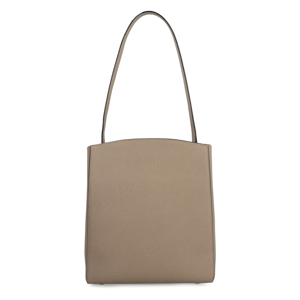 Valextra Leren schoudertas met drukknoopsluiting Gray Dames