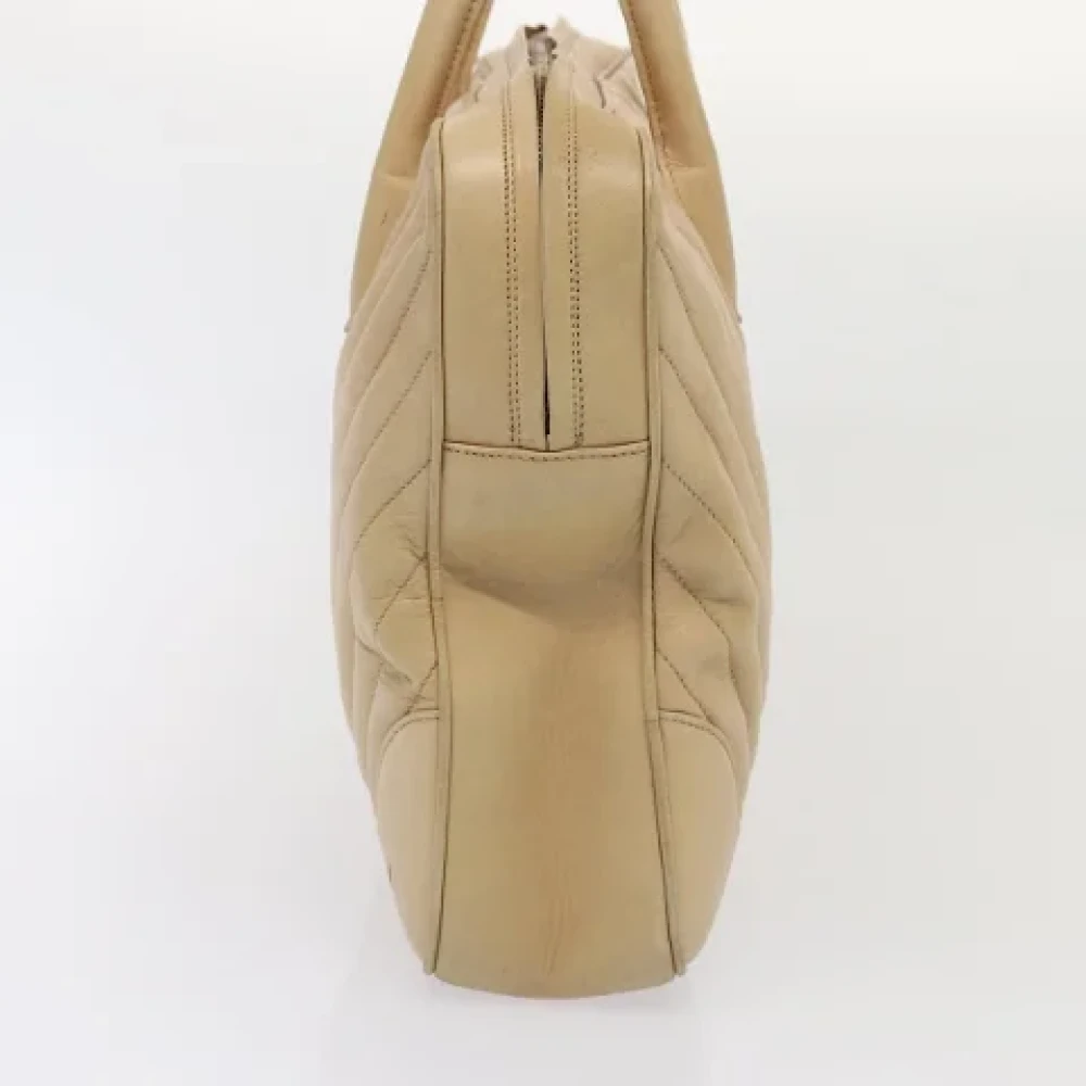 Chanel Vintage Pre-owned Leather handbags Beige Dames