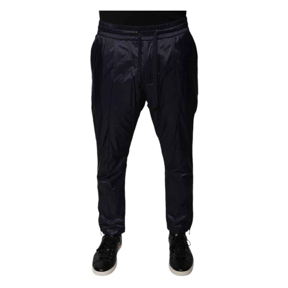Dolce & Gabbana Blauwe Skinny Trekkoord Sweatpants Blue Heren