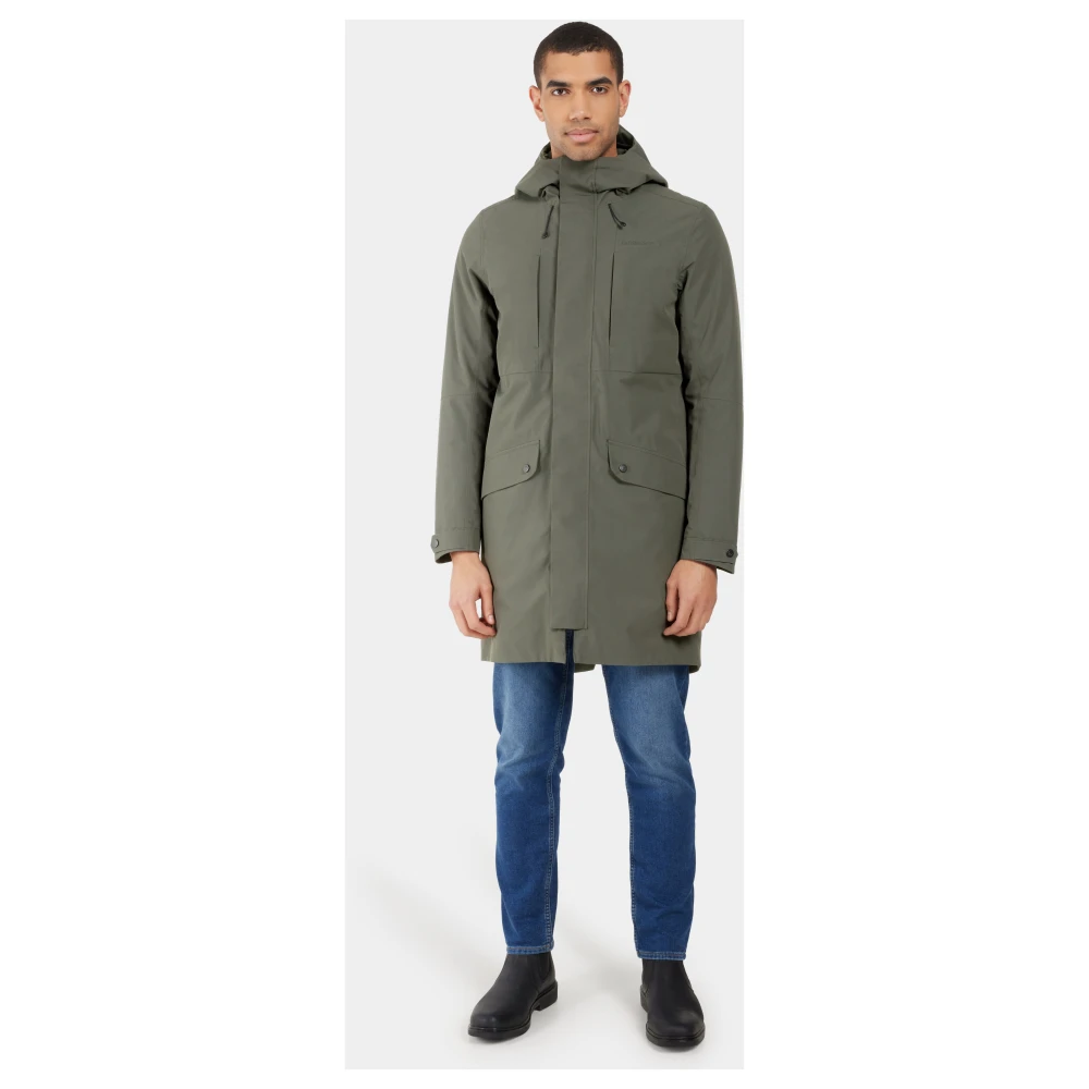 Didriksons Parka met overhemdkraag en knoopsluiting Green Heren