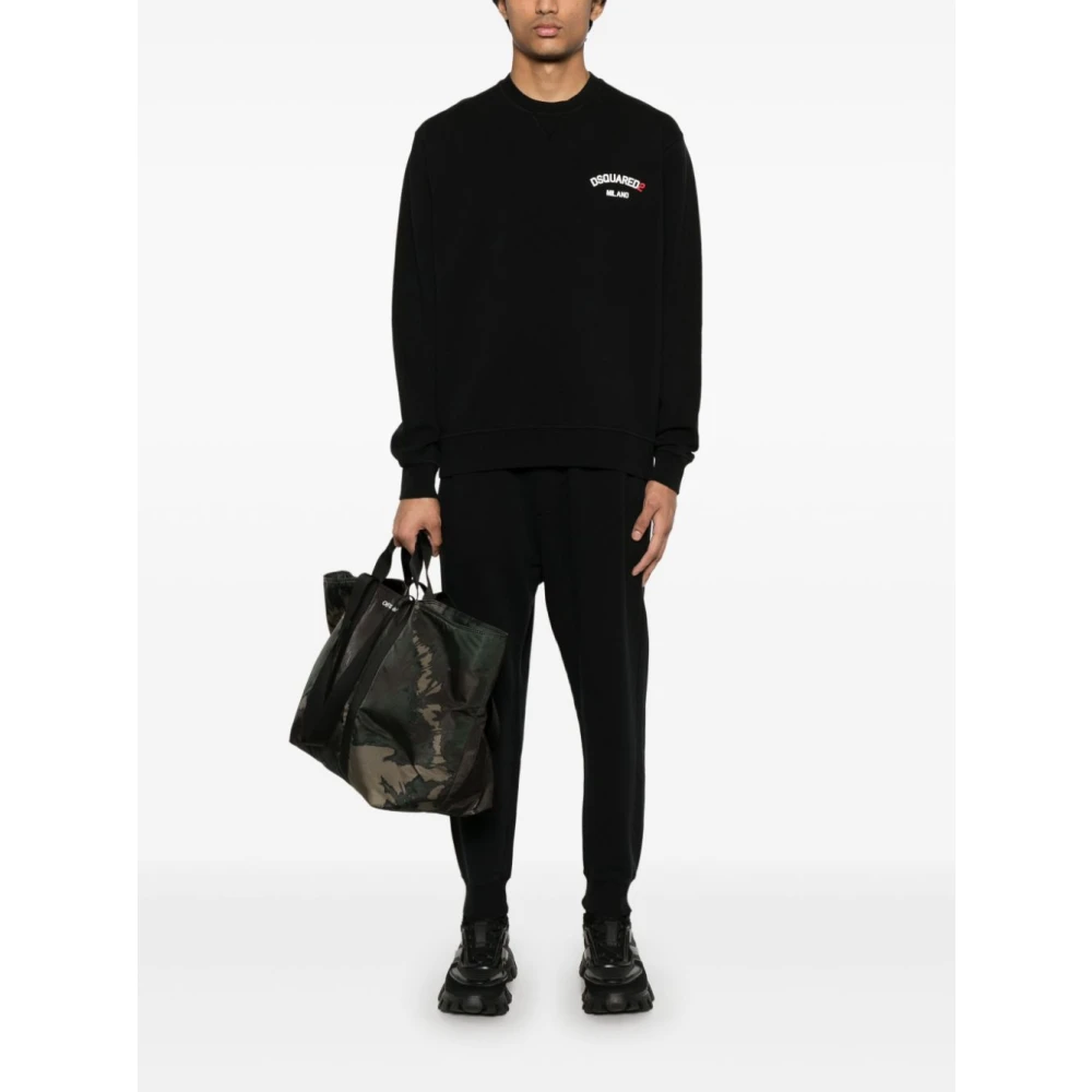 Dsquared2 Gebreide Truien Felpa Stijl Black Heren