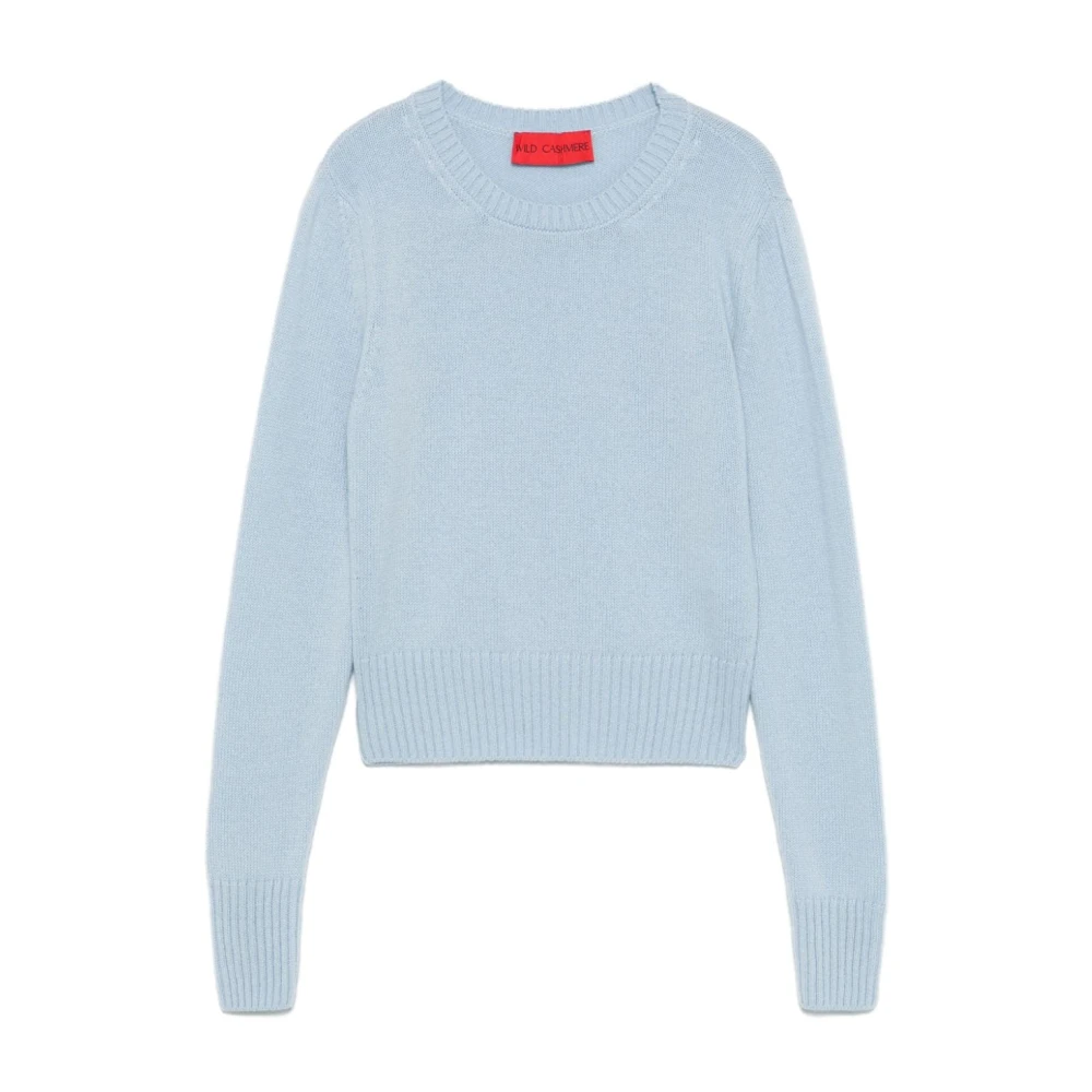 Wild Cashmere Hemelsblauwe Cashmere Crew Neck Sweater Blue Dames