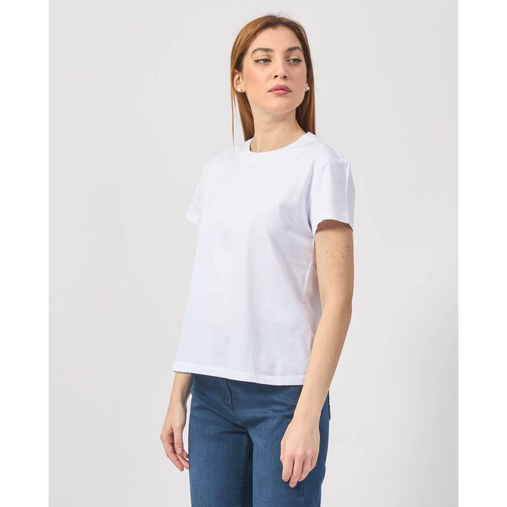 PATRIZIA PEPE Witte Jersey Katoenen T-shirt White Dames